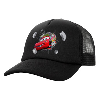 Brick McQueen, Καπέλο Ενηλίκων Soft Trucker με Δίχτυ Μαύρο (POLYESTER, ΕΝΗΛΙΚΩΝ, UNISEX, ONE SIZE)