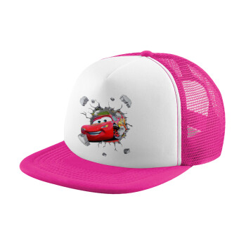 Brick McQueen, Καπέλο Ενηλίκων Soft Trucker με Δίχτυ Pink/White (POLYESTER, ΕΝΗΛΙΚΩΝ, UNISEX, ONE SIZE)