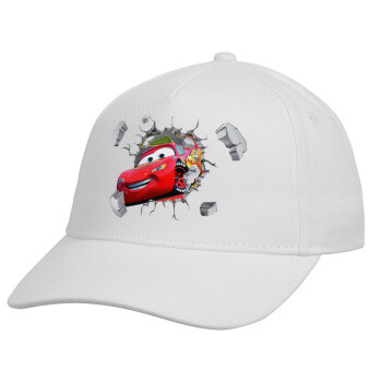 Brick McQueen, Καπέλο παιδικό Baseball, 100% Βαμβακερό, Λευκό