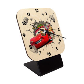 Brick McQueen, Επιτραπέζιο ρολόι σε φυσικό ξύλο (10cm)