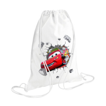 Brick McQueen, Τσάντα πλάτης πουγκί GYMBAG λευκή (28x40cm)