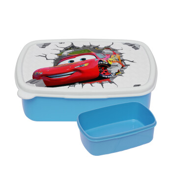 Brick McQueen, ΜΠΛΕ παιδικό δοχείο φαγητού (lunchbox) πλαστικό (BPA-FREE) Lunch Βox M18 x Π13 x Υ6cm