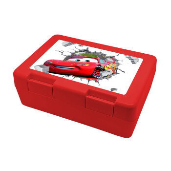 Brick McQueen, Children's cookie container RED 185x128x65mm (BPA free plastic)