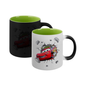 Brick McQueen, Κούπα Μαγική εσωτερικό πράσινο, κεραμική 330ml που αλλάζει χρώμα με το ζεστό ρόφημα