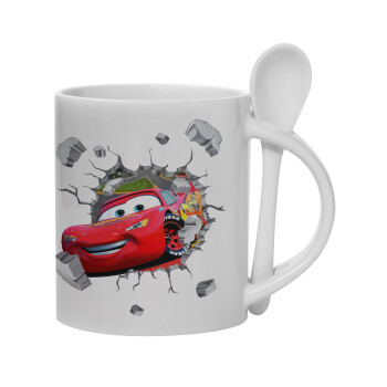 Brick McQueen, Ceramic coffee mug with Spoon, 330ml (1pcs)