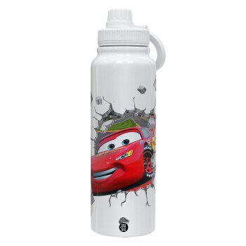 Brick McQueen, 1L Stainless Steel Thermal Bottle with Phone Holder & Double Wall Insulation