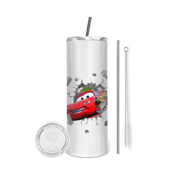 Brick McQueen, Eco friendly stainless steel tumbler 600ml, with metal straw & cleaning brush