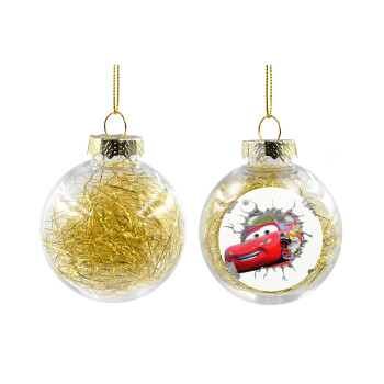 Brick McQueen, Χριστουγεννιάτικη μπάλα δένδρου διάφανη με χρυσό γέμισμα 8cm