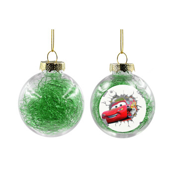 Brick McQueen, Χριστουγεννιάτικη μπάλα δένδρου διάφανη με πράσινο γέμισμα 8cm
