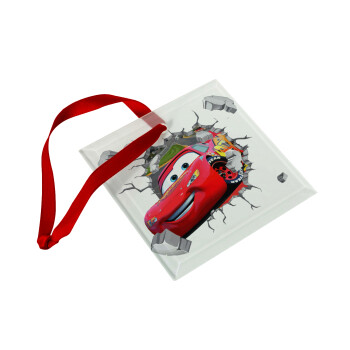 Brick McQueen, Στολίδι Χριστουγεννιάτικο στολίδι γυάλινο τετράγωνο 9x9cm
