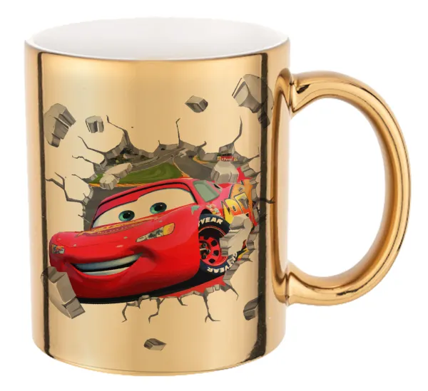 Αγωνιστικό αυτοκίνητο Κεραυνός — Mug ceramic, gold mirror, 330ml