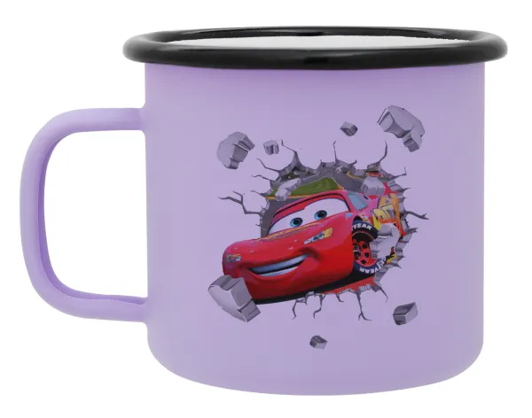 Αγωνιστικό αυτοκίνητο Κεραυνός — Metal enamel mug, matte light pastel purple, 360ml