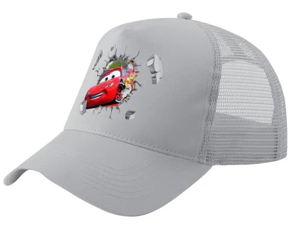 Αγωνιστικό αυτοκίνητο Κεραυνός — Adult Structured Trucker Hat, with Mesh, GRAY (100% COTTON, ADULT, UNISEX, ONE SIZE)