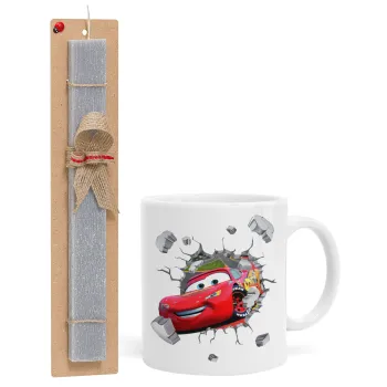 Brick McQueen, Easter Set, Ceramic Cup (330ml) & Easter aromatic flat candle (30cm) (GRAY)