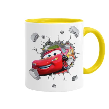 Brick McQueen, Κούπα χρωματιστή κίτρινη, κεραμική, 330ml
