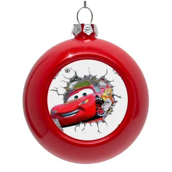 Brick McQueen, Red Christmas tree ornament bauble 8cm