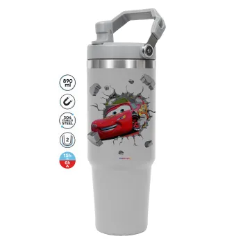 Brick McQueen, ΓΚΡΙ χρώματος Θερμός Ανοξείδωτο 890ml (30oz) με χερούλι