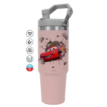 Brick McQueen, ΡΟΖ χρώματος Θερμός Ανοξείδωτο 890ml (30oz) με χερούλι