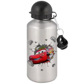 Brick McQueen, Μεταλλικό παγούρι νερού, Ασημένιο, αλουμινίου 500ml