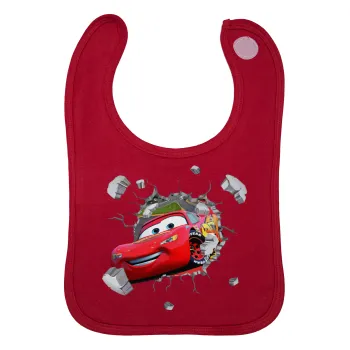 Brick McQueen, Σαλιάρα με Σκρατς Κόκκινη 100% Organic Cotton (0-18 months)