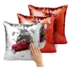 Μαξιλάρι καναπέ Μαγικό Κόκκινο με πούλιες 40x40cm περιέχεται το γέμισμα