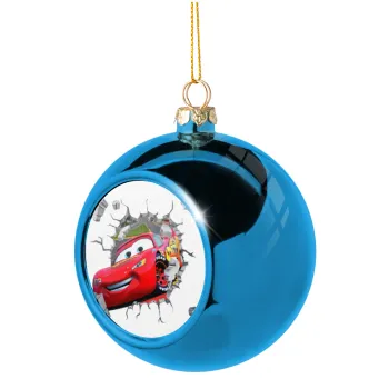 Brick McQueen, Blue Christmas tree ball ornament 8cm