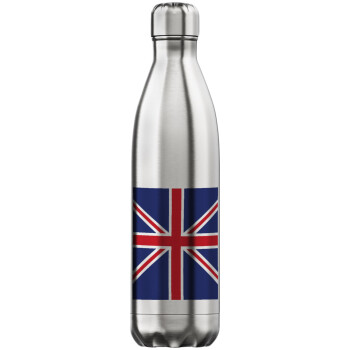 Σημαία Αγγλίας UK, Μεταλλικό παγούρι θερμός Inox (Stainless steel), διπλού τοιχώματος, 750ml