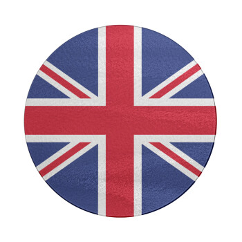 UK Flag, Επιφάνεια κοπής γυάλινη στρογγυλή (30cm)