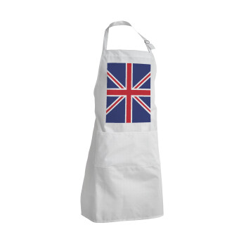 UK Flag, Adult Chef Apron (with sliders and 2 pockets)