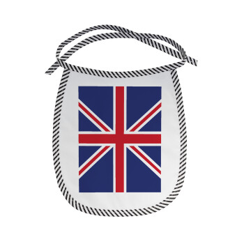UK Flag, Σαλιάρα μωρού αλέκιαστη με κορδόνι Μαύρη