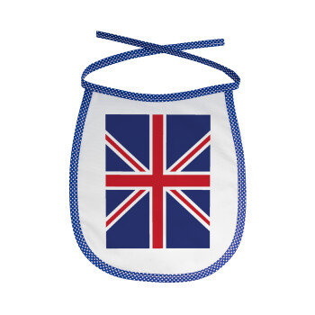 UK Flag, Σαλιάρα μωρού αλέκιαστη με κορδόνι Μπλε