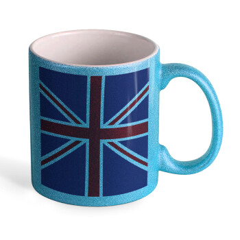 UK Flag, Κούπα Σιέλ Glitter που γυαλίζει, κεραμική, 330ml