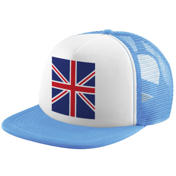 Σημαία Αγγλίας UK, Καπέλο παιδικό Soft Trucker με Δίχτυ Γαλάζιο/Λευκό