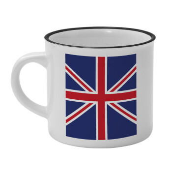 Σημαία Αγγλίας UK, Κούπα κεραμική vintage Λευκή/Μαύρη 230ml