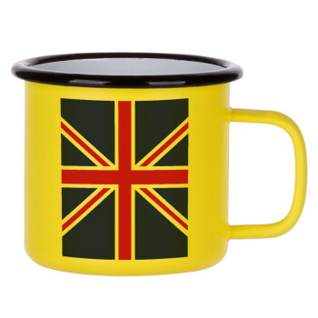 Σημαία Αγγλίας UK, Κούπα Μεταλλική εμαγιέ ΜΑΤ Κίτρινη 360ml