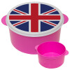 Σημαία Αγγλίας UK, ΡΟΖ παιδικό δοχείο φαγητού (lunchbox) πλαστικό (BPA-FREE) Lunch Βox M16 x Π16 x Υ8cm