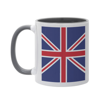 Σημαία Αγγλίας UK, Κούπα χρωματιστή γκρι, κεραμική, 330ml