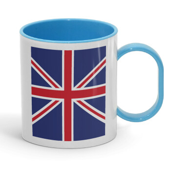 Σημαία Αγγλίας UK, Κούπα (πλαστική) (BPA-FREE) Polymer Μπλε για παιδιά, 330ml