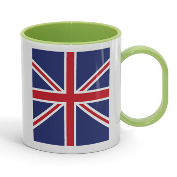Σημαία Αγγλίας UK, Κούπα (πλαστική) (BPA-FREE) Polymer Πράσινη για παιδιά, 330ml