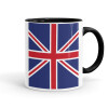 Σημαία Αγγλίας UK, Κούπα χρωματιστή μαύρη, κεραμική, 330ml