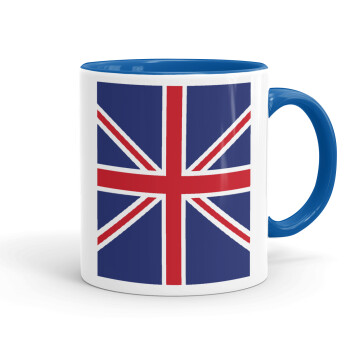 UK Flag, Mug colored blue, ceramic, 330ml