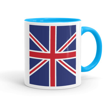 Σημαία Αγγλίας UK, Κούπα χρωματιστή γαλάζια, κεραμική, 330ml