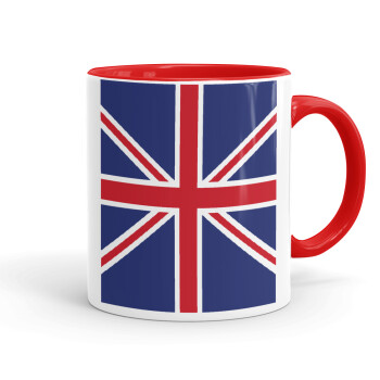 Σημαία Αγγλίας UK, Κούπα χρωματιστή κόκκινη, κεραμική, 330ml