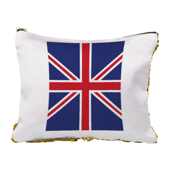 Σημαία Αγγλίας UK, Τσαντάκι νεσεσέρ με πούλιες (Sequin) Χρυσό
