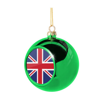 Σημαία Αγγλίας UK, Χριστουγεννιάτικη μπάλα δένδρου Πράσινη 8cm
