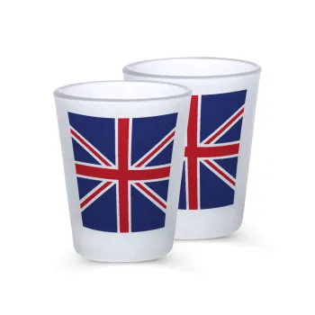 UK Flag, Σφηνοπότηρα γυάλινα 45ml του πάγου (2 τεμάχια)