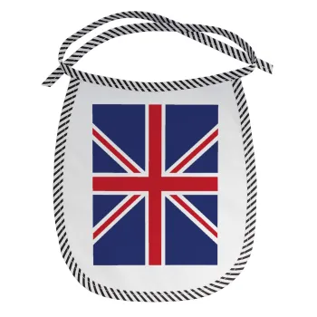 Σημαία Αγγλίας UK, Σαλιάρα μωρού αλέκιαστη με κορδόνι Μαύρη