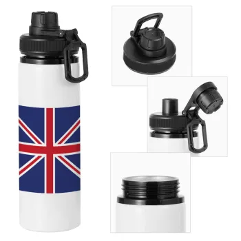 UK Flag, Metal water bottle with safety cap, aluminum 850ml