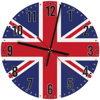 Σημαία Αγγλίας UK, Ρολόι τοίχου ξύλινο (30cm)