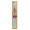 Easter Set, wooden keychain & aromatic flat Easter candle (30cm) (TURQUOISE)